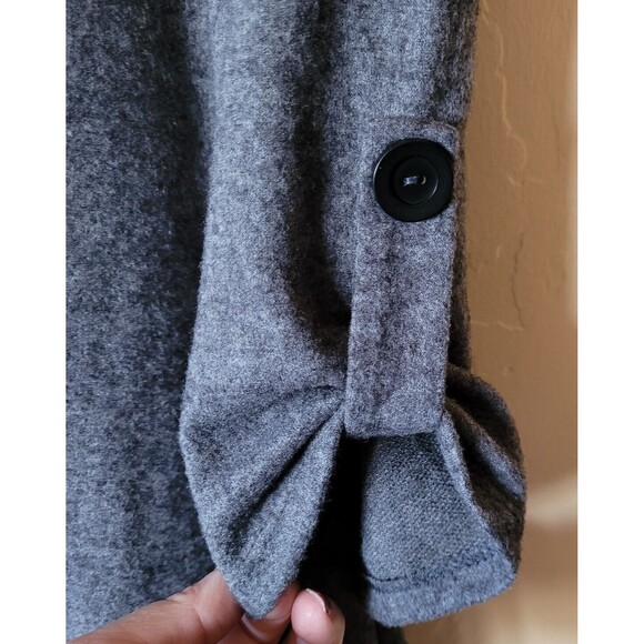 Gilli Women's Size Medium Gray Open Front Long Sweater Cardigan Duster Roll Tab - Picture 5 of 6